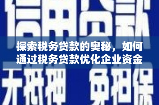 西区探索税务贷款的奥秘，如何通过税务贷款优化企业资金流