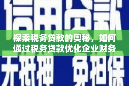 西区探索税务贷款的奥秘，如何通过税务贷款优化企业财务