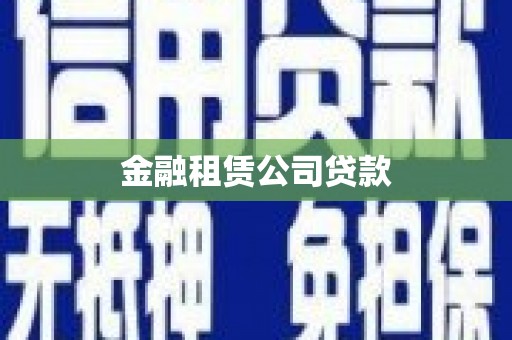 西区金融租赁公司贷款