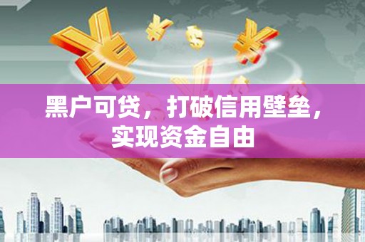 西区黑户可贷，打破信用壁垒，实现资金自由