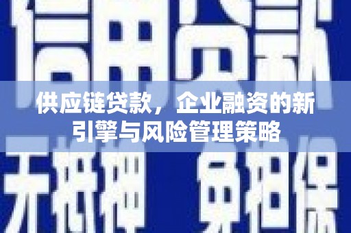 西区供应链贷款，企业融资的新引擎与风险管理策略