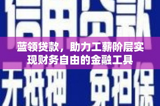 西区蓝领贷款，助力工薪阶层实现财务自由的金融工具